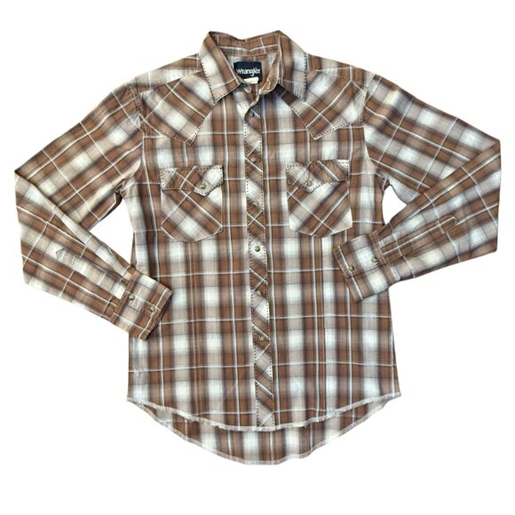 Wrangler Retro Plaid Pearl Snap Buck Stitch Men's Western Shirt – Size Small - Picture 1 of 6
